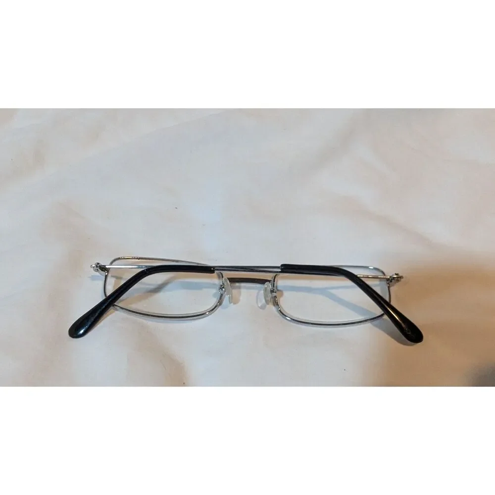 Silver Colored Rectangle Eyeglass Frames